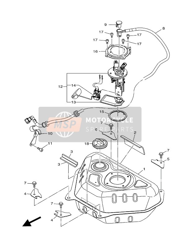 Yamaha MW125 TRICITY 2014 Tank für ein 2014 Yamaha MW125 TRICITY